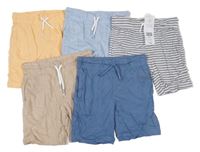 Nové - 5x barevné bavlněné kraťasy F&F