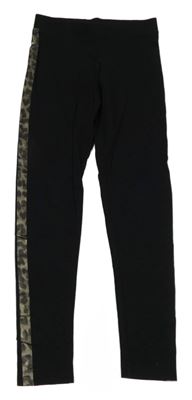 Černé legíny s leopardím pruhem M&S