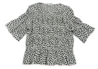 Černo-bílá puntíkovaná crop halenka Zara 