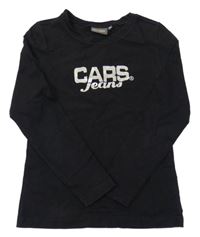 Černé triko s nápisem Cars Jeans