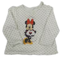 Bílo-vínová puntíkatá mikina s Minnie C&A