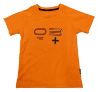 Neonově oranžové sportovní tričko s potiskem 