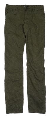 Khaki vzorované skinny fit plátěné kalhoty 