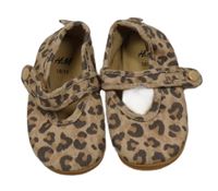 Béžové plátěné capáčky s leopardím vzorem H&M vel. 18/19