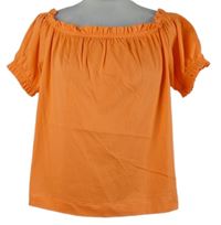Dámské oranžové tričko s lodičkovým výstřihem H&M