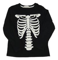 Černé triko s kostrou H&M