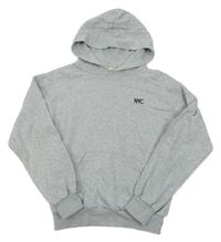 Světlešedá mikina s písmeny a kapucí H&M