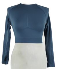 Dámské tmavomodré sportovní crop triko 
