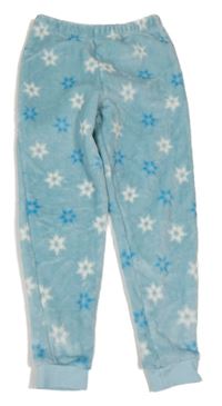 Světlemodré chlupaté pyžamové kalhoty s vločkami Disney