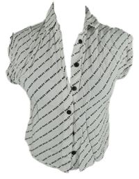 Dámská bílo-černá crop halenka s nápisy Bershka 