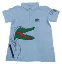 Světlemodré polo tričko s krokodýly a logem Lacoste