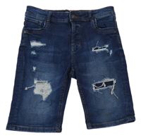 Tmavomodré riflové kraťasy s dírami Denim Co.
