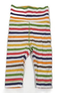 Bílo-barevné pruhované tepláky H&M