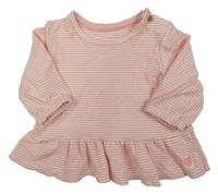 Růžovo-bílý pruhovaný peplum svetr Matalan