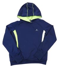 Tmavomodro-limetková funkční sportovní mikina Decathlon