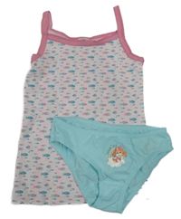 2set - Světlerůžová košilka s rybkami + světlemodré kalhotky se Skye