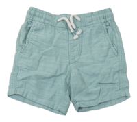 Zelené melírované plátěné kraťasy H&M