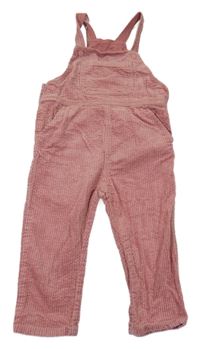 Růžové manšestrové laclové kalhoty H&M
