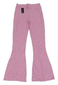 Nové - Růžové květované flare legíny Dunnes