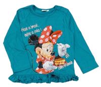 Tmavozelené triko s Minnií Disney
