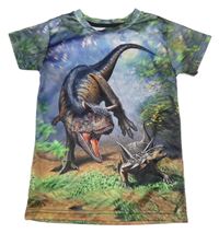 Barevné tričko s dinosaury 