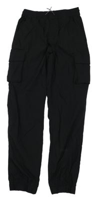 Černé šusťákové cargo cuff kalhoty George