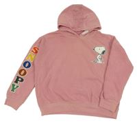 Růžová mikina se Snoopym a kapucí M&S