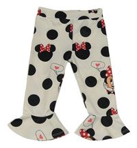 Bílé puntíkaté flare tepláky s Minnie