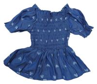 Tmavomodrá srdíčkovaná žabičková peplum tunika Pat Pat 