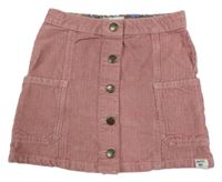 Starorůžová propínací manšestrová sukně s kapsami Debenhams