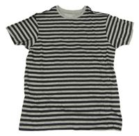 Černo-šedé pruhované tričko PRIMARK
