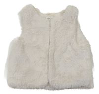 Smetanová kožešinová podšitá vesta H&M