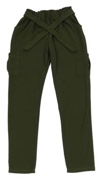 Khaki cargo kalhoty s páskem Primark
