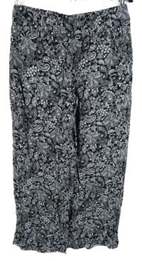 Dámské černo-šedé vzorované culottes kalhoty Bodyflirt 
