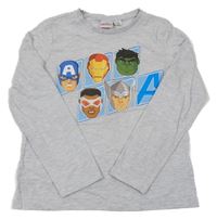 Šedé melírované triko s Avengers Marvel