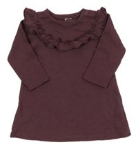 Švestkové teplákové šaty s volánkem H&M