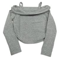 Šedé pletené crop triko s volnými rameny Matalan