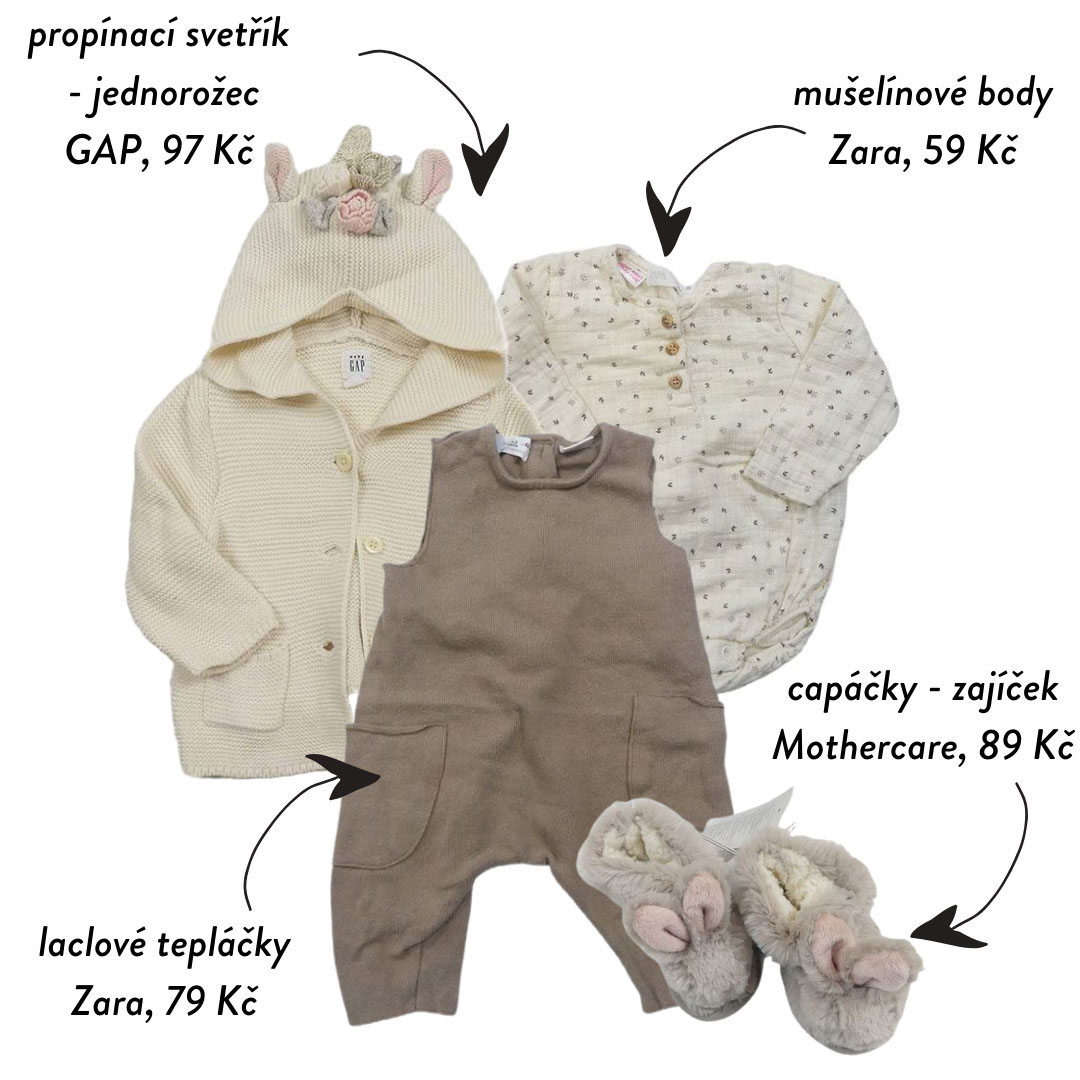 Na miminka u nás najdete top věci, často úplně nenošené a z nových kolekcí.Tento jednorožčí outfit je nejen slušivý, ale i pohodlný!