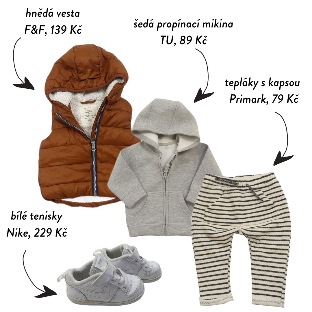 Hnědá a šedá k sobě báječně ladí. Vestička je must have kouskem, který rozhodně nesmí chybět v dětském šatníku.
